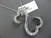 ESTATE 1.36CT DIAMOND 14K WHITE GOLD DOUBLE HEART INFINITY LOVE FLOATING PENDANT