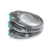 LARGE AAA TURQUOISE 18KT YELLOW GOLD & 925 SILVER TRILLION HANDCRAFTED FUN RING