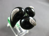 EXTRA LARGE .49CT DIAMOND & AAA ONYX 18KT WHITE GOLD MULTI LEAF CRISS CROSS RING