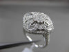 ANTIQUE LARGE 1.07CT DIAMOND 18KT WHITE GOLD SQUARE FILIGREE FLORAL CLUSTER RING
