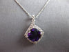 1.46CT DIAMOND & AAA AMETHYST 14KT WHITE GOLD CUSHION & ROUND FLOATING PENDANT