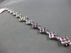 EXTRA LARGE 22CT DIAMOND & AAA MULTI COLOR GEM 18K WHITE GOLD INVISIBLE BRACELET