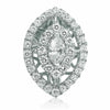 LARGE .87CT ROUND & MARQUISE DIAMOND 14K WHITE GOLD TEAR DROP HALO STUD EARRINGS