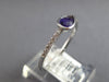 .41CT DIAMOND & AAA AMETHYST 14KT WHITE GOLD PEAR SHAPE & ROUND BEZEL LOVE RING