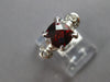 2.19CT DIAMOND & AAA GARNET 14KT WHITE GOLD CUSHION & ROUND FRIENDSHIP LOVE RING