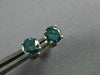 ESTATE 1.07CT BLUE DIAMOND 14KT WHITE GOLD 3D CLASSIC STUD SCREW BACK EARRINGS