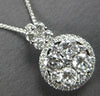 LARGE 1.26CT DIAMOND 18K WHITE GOLD ROUND INVISIBLE HALO FLORAL FLOATING PENDANT