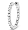 ESTATE .50CT DIAMOND 14KT WHITE GOLD 3D CLASSIC INSIDE OUT HOOP HANGING EARRINGS