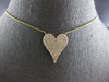 LARGE .99CT DIAMOND 14KT YELLOW GOLD 3D PAVE CLASSIC HEART SHAPE LOVE NECKLACE