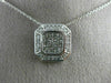 ESTATE LARGE .68CT DIAMOND 14KT WHITE GOLD 3D OCTAGON INVISIBLE PENDANT #21627
