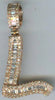 .49CT DIAMOND 14KT ROSE GOLD 3D ROUND & BAGUETTE L INITIAL FUN FLOATING PENDANT