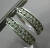 ESTATE .52CT DIAMOND 14KT WHITE GOLD 3D CLASSIC FILIGREE MILGRAIN HOOP EARRINGS