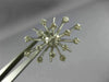 ESTATE LARGE 1.52CT DIAMOND 14KT WHITE GOLD FLOWER SNOWFLAKE SCREW BACK EARRINGS