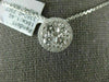 ESTATE LARGE 1.03CT DIAMOND 18KT WHITE GOLD ROUND CLUSTER HALO FLOATING PENDANT