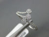 ESTATE .16CT DIAMOND 14KT WHITE GOLD 3D CLASSIC FLOWER CRISS CROSS LOVE RING