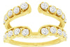 ESTATE 1.0CT DIAMOND 14KT YELLOW GOLD 3D CLASSIC V SHAPE INSERT ANNIVERSARY RING