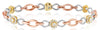 1.73CT DIAMOND 14KT WHITE YELLOW & ROSE GOLD 3D INFINITY FLORAL TENNIS BRACELET
