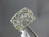 ESTATE WIDE 1.04CT DIAMOND 18KT WHITE GOLD 3D FLOWER OPEN FILIGREE FUN RING