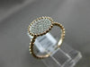 ESTATE .23CT ROUND DIAMOND 14KT ROSE GOLD 3D BEAD CIRCLE MILGRAIN PAVE ROPE RING
