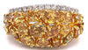 4.16CT WHITE & FANCY YELLOW DIAMOND 18KT 2 TONE GOLD 3D WEDDING ANNIVERSARY RING
