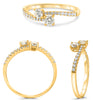 .75CT DIAMOND 14KT YELLOW GOLD 3D ROUND CLASSIC 3 STONE SEMI ETERNITY FUN RING