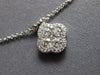 1.07CT DIAMOND 14KT WHITE GOLD ROUND FLOWER BY THE YARD CHANDELIER LOVE NECKLACE