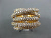 ESTATE EXTRA LARGE 2.37CT DIAMOND 18KT ROSE GOLD MULTI ROW PAVE CRISS CROSS RING