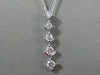 ESTATE LARGE .56CT DIAMOND 14K WHITE GOLD 5 STONE JOURNEY FLOATING PENDANT 17639
