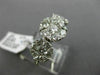ESTATE LARGE 2.01CT DIAMOND 18K WHITE GOLD CLUSTER PAST PRESENT FUTURE LOVE RING