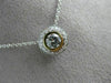 ESTATE .48CT DIAMOND 14KT WHITE & YELLOW GOLD 3D SOLITAIRE HALO FLOATING PENDANT