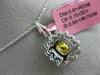 ESTATE GIA 1.36CT WHITE & FANCY YELLOW DIAMOND 18KT WHITE GOLD 3D FLOWER PENDANT