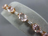 ESTATE 12.85CT DIAMOND & AAA MORGANITE 14KT ROSE GOLD 3D OVAL TENNIS BRACELET