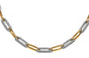 ESTATE 6.49CT DIAMOND 18KT 2 TONE GOLD 3D CLASSIC OPEN OVAL LINK TENNIS NECKLACE