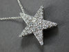 ESTATE .60CT DIAMOND 14K WHITE GOLD 3D CLASSIC 3 ROW STAR FLOATING PENDANT #2784