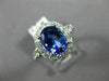 ESTATE LARGE 2.85CT DIAMOND & AAA TANZANITE 18KT WHITE GOLD HALO ENGAGEMENT RING