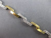 ESTATE WIDE .90CT DIAMOND 14KT 2 TONE GOLD MULTI WAVE SQUARE FUN TENNIS BRACELET