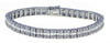 ESTATE 7.08CT DIAMOND 18KT WHITE GOLD ROUND & BAGUETTE CLASSIC TENNIS BRACELET