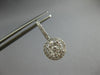 ESTATE LARGE .86CT DIAMOND 14K WHITE GOLD CLUSTER HALO ROUND LEVERBACK HANGING EARRINGS