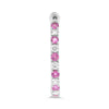 1.66CT DIAMOND AAA PINK SAPPHIRE 14K WHITE GOLD INSIDE OUT HOOP HANGING EARRINGS