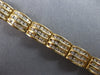 ESTATE WIDE 3.02CT DIAMOND 14KT YELLOW GOLD 3D MULTI ROW CHANNEL TENNIS BRACELET