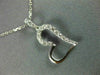 ESTATE .20CT DIAMOND 18KT WHITE GOLD 3D SIDEWAYS HEART FLOATING LOVE PENDANT