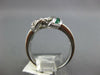 .91CT DIAMOND & AAA EMERALD 14KT WHITE GOLD PRINCESS TWO ROW LOVE KNOT FUN RING