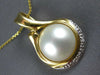 LARGE .50CT DIAMOND & AAA MABE PEARL 14KT 2 TONE GOLD TEAR DROP PENDANT #27266