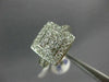 ESTATE WIDE .85CT DIAMOND 14KT WHITE GOLD 3D ROUND PAVE SQUARE ANNIVERSARY RING