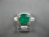 1.66CT DIAMOND & AAA EMERALD 18KT WHITE GOLD 3D CUSHION & ROUND ENGAGEMENT RING