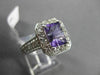 ESTATE 2.60CT DIAMOND & AAA AMETHYST 14K WHITE HALO DESIGN FILIGREE EMERALD RING