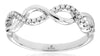 ESTATE .11CT DIAMOND 14KT WHITE GOLD 3D ROUND INFINITY CRISS CROSS FUN RING
