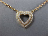 ESTATE .37CT DIAMOND 18KT ROSE GOLD 3D DOUBLE OPEN HEART LOVE NECKLACE