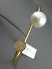 ESTATE .14CT DIAMOND & AAA SOUTH SEA PEARL 18KT ROSE GOLD CIRCLE BANGLE BRACELET