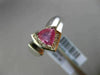 ESTATE .95CT DIAMOND & AAA PINK SAPPHIRE 14K WHITE GOLD TRILLION ENGAGEMENT RING